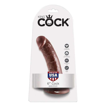 Dildo Realistico King Cock Marrone con Base a Ventosa e Dettagli Precisi